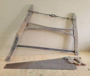 lot 149 image: Antique Buck Saw and Hand Saw