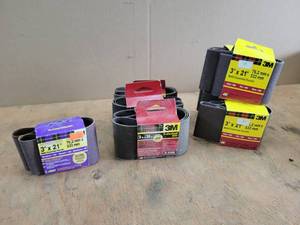 lot 154 image: (9) Packs of Sanding Belts 3 x 21 and 3 x 24 - Assorted Grits and More