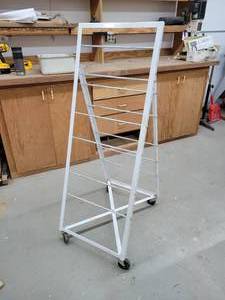 lot 170 image: Rolling Clamp Storage Cart - Overall about 55 x 19 x 26 - NO SHIPPING