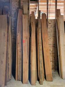 lot 15 image: Large Lot of Mostly 44 Rough Sawn Lumber - Mixed Species - Approx. 200 Board Feet - NO SHIPPING