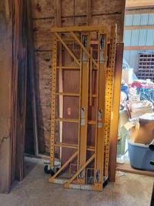 lot 13 image: 1000 LB Capacity Rolling Scaffolding Unit- Platform is 67 x 29 and 72 Height w Caster Wheels - NO SHIPPING