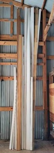lot 185 image: Large Lot of Approx. 28 Pieces of Wood Trim - Up to 16 long  - NO SHIPPING