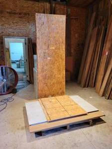 lot 188 image: (4) Sheets of 60 x 36 Cement Board and Other Sheets of Wood up to 8 Long - NO SHIPPING