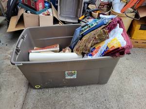 lot 205 image: Large Tote Full of Upholstery Fabric and More - NO SHIPPING