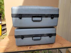 lot 212 image: (2) Parker Hard Side Rolling Shipping Cases w Foam Inside - Each is about 21 x 25 10 - NO SHIPPING