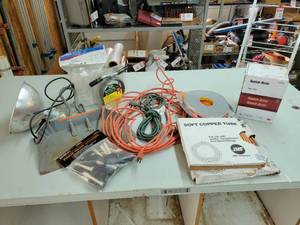 lot 268 image: Soft Copper Tubing, Extension Cords, Scotch-Brite Pads, Dust pan and More - NO SHIPPING