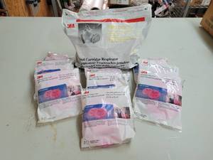 lot 301 image: 3M Model 5303 Dual Cartridge Respirator (Sealed) and (9) Packs of P100 Filters
