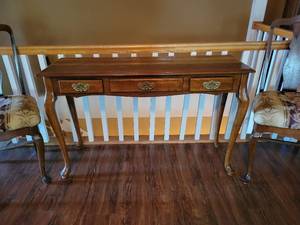 lot 345 image: Elegant Couch Table with Three Drawers - Measures 48 x 16 x 30 - NO SHIPPING