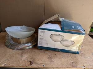 lot 200 image: (3) Unused Patriot Flush Mount Brushed Nickel Ceiling Light - 15