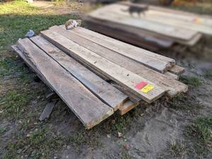 lot 339 image: Lot of 64 - 84 Rough Sawn Lumber - Approx. 140 bdft - Mixed Species - Most around 8 Long - NO SHIPPING