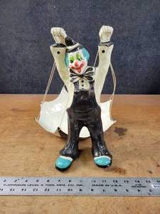 Vintage Papier Mache Clown w Parachute