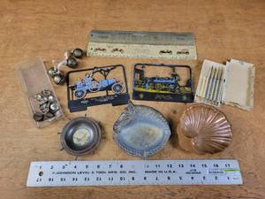 Advertising Plate Toppers, Rulers, Brass Ash Trays, Brass Bells and More