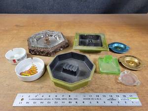 Collection of Vintage Ash Trays - Includes (2) HAEGER and Various Advertising