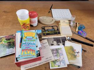 Lot of Vintage Local Advertising, Cards, Antique Shaver and More