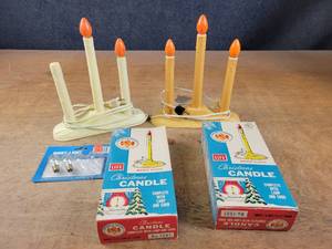 Vintage Christmas Electric Candelabras - Includes (2) 3 Candle and (2) Single Candle in Original Boxes