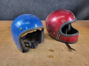 (2) Vintage Motorcycle Helmets