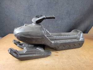 Vintage MARX Plastic Blow mold Snowmobile - About 32 Long - Needs bolt to attach skis to body