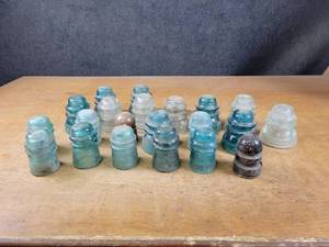 (21) Assorted Antique Glass Insulators - NO SHIPPING