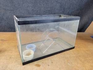 Hamster Aquarium w Wheel and Bowls - Overall about 20 x 10 x 12 Tall - NO SHIPPING