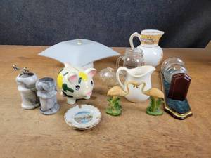 Marble Salt & Pepper Shakers, Piggy Banks, Ceiling Light, Metal Flamingos and More - NO SHIPPING