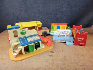 Vintage Fisher-Price Sesame Street Playhouse, Playskool Bus, Playskool Pounding bench and More - NO SHIPPING
