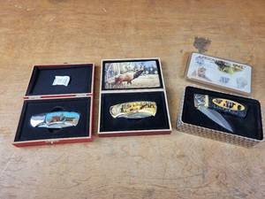 (3) Collector Knives - Farmall, Elk and African Big Five