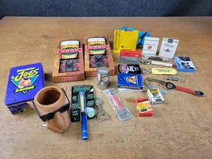 Collection of Beer Bottle Openers, Joe Camel Matches, Northwest Airlines Cards and More