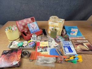 Large Lot of Misc. - Advertising, Mini Trunk, Cigar Boxes, Pins, Darts and More