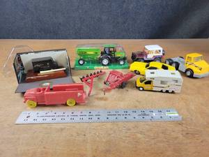 UPS 90th Anniversary Diecast Delivery Truck, 1970 ELDON Battery operated Car, Auburn Plastic fire Engine and More