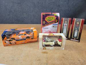 Dick Trickle 124 Scale NASCAR, (2) Vintage Gas Pump Models 118 Scale and 110 Scale Diecast Pedal Car