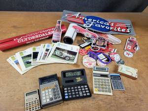 Vintage Calculators, Budweiser Calendar Winchester Calendar, Vintage Buttons and More