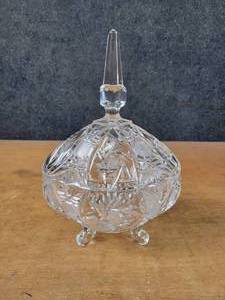 Vintage Crystal Candy Dish - About 11 Tall