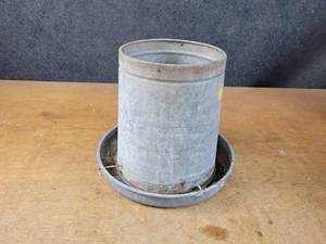 Galvanized Chicken Feeder - About 11 Tall x 12 Diameter - NO SHIPPING
