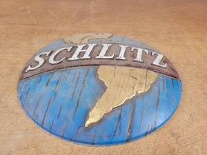 Vintage SCHLITZ Beer Sign - About 14 Diameter