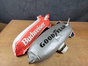 (2) Inflatable Blimps - Budweiser and Good Year - About 32 Each