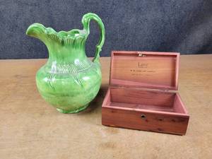 Large Green Pitcher and Lane Mini Cedar Chest - NO SHIPPING