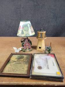 Schoolhouse Lamp, Wood Lighthouse, Document Frames and More - NO SHIPPING
