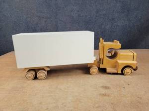 Wood Semi Truck and Trailer - Overall about 24 Long