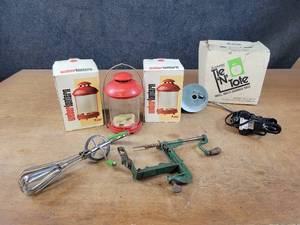 Weber Lanterns, Apple Peeler, Vintage Mixer, 8 Gallon Trash Bags and Lamp