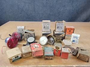 Vintage Tractor Parts in Boxes, Clock Movements and More