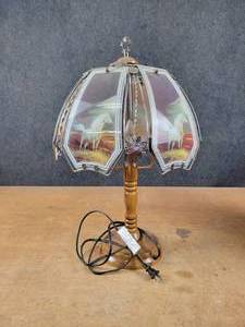 OK Lighting Glass Shade Horse Lamp - NO SHIPPING