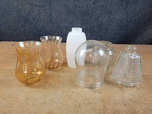 (6) Vintage Glass Light Globes - Tallest is about 8 - NO SHIPPING