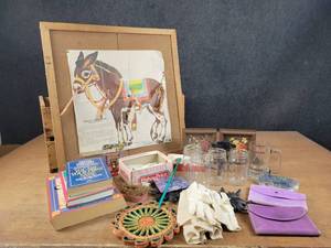 Vintage Pin the Tail on the Donkey Game, Crate, Play Tea Sets and More - NO SHIPPING