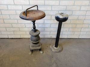 Pair of Vintage Floor Stand Ash Trays - NO SHIPPING