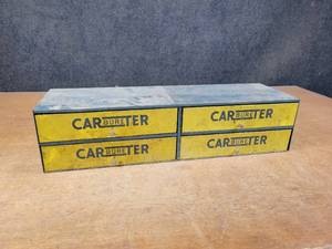 Vintage Carburetor Parts Cabinet - Approx. 25 x 7 x 6