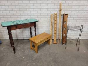 Small Side Table, Bench, Square Yardsticks, Shelf and More - NO SHIPPING