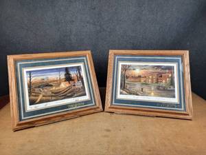 (2) Signed and Framed Minnesota Prints, Autumn Dusk by Lisa Hagen #146320 and School Days by JD Speltz #228235