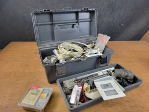 lot 34 image: Plano Tool Box full of Electrical Supplies