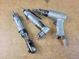 lot 53 image: Stanley Pneumatic Hammer, 38 Drive Pneumatic Ratchet and Pneumatic Right Angle Drill