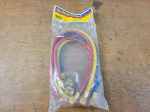 lot 63 image: New (3-Pack) Yellow Jacket Plus II 14 x 48 Refrigeration Charging Hoses - Part No. 22984